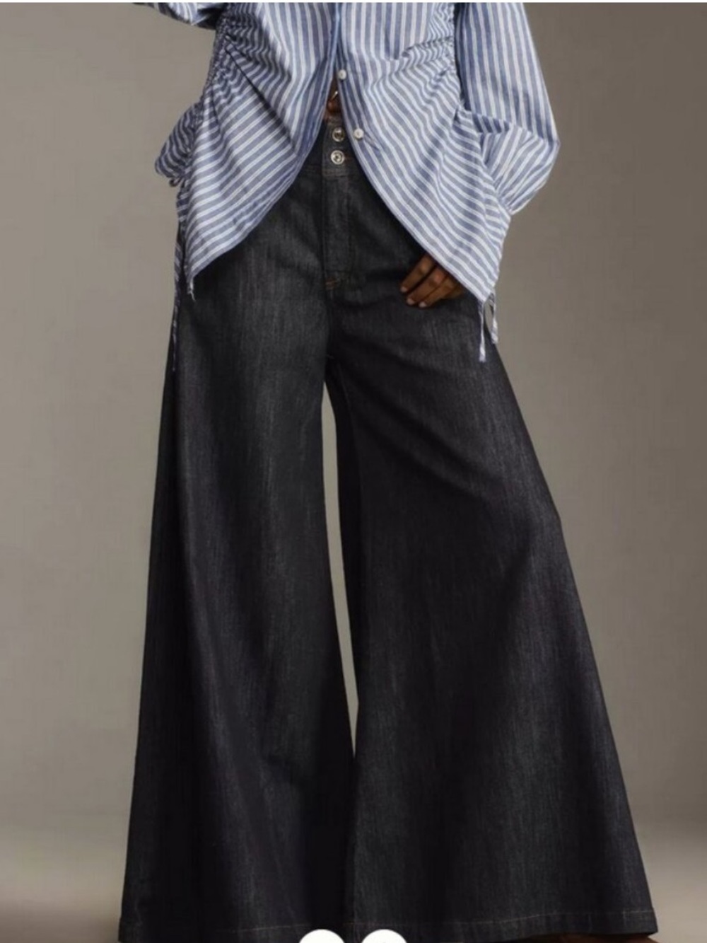 Anthropologie Pilcro Dramazzo Ultra Wide-Leg Jeans Palazzo Denim Sz 25 🧡🎀 - Picture 2 of 15